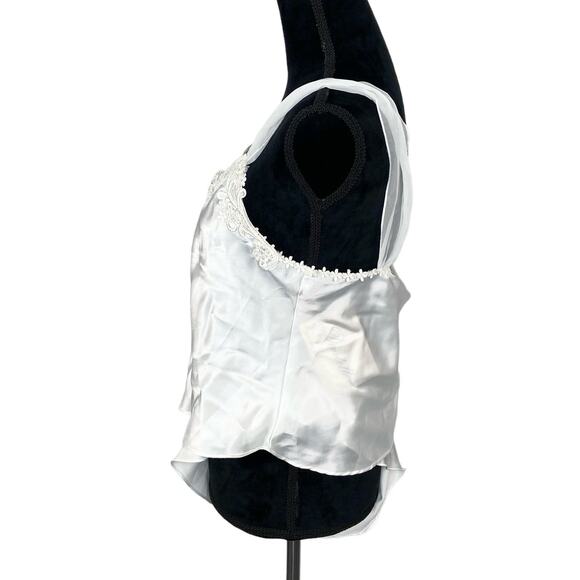 Vintage NWT White Silky 2 pc Lingerie Set - Women's Size L - Picture 3 of 10